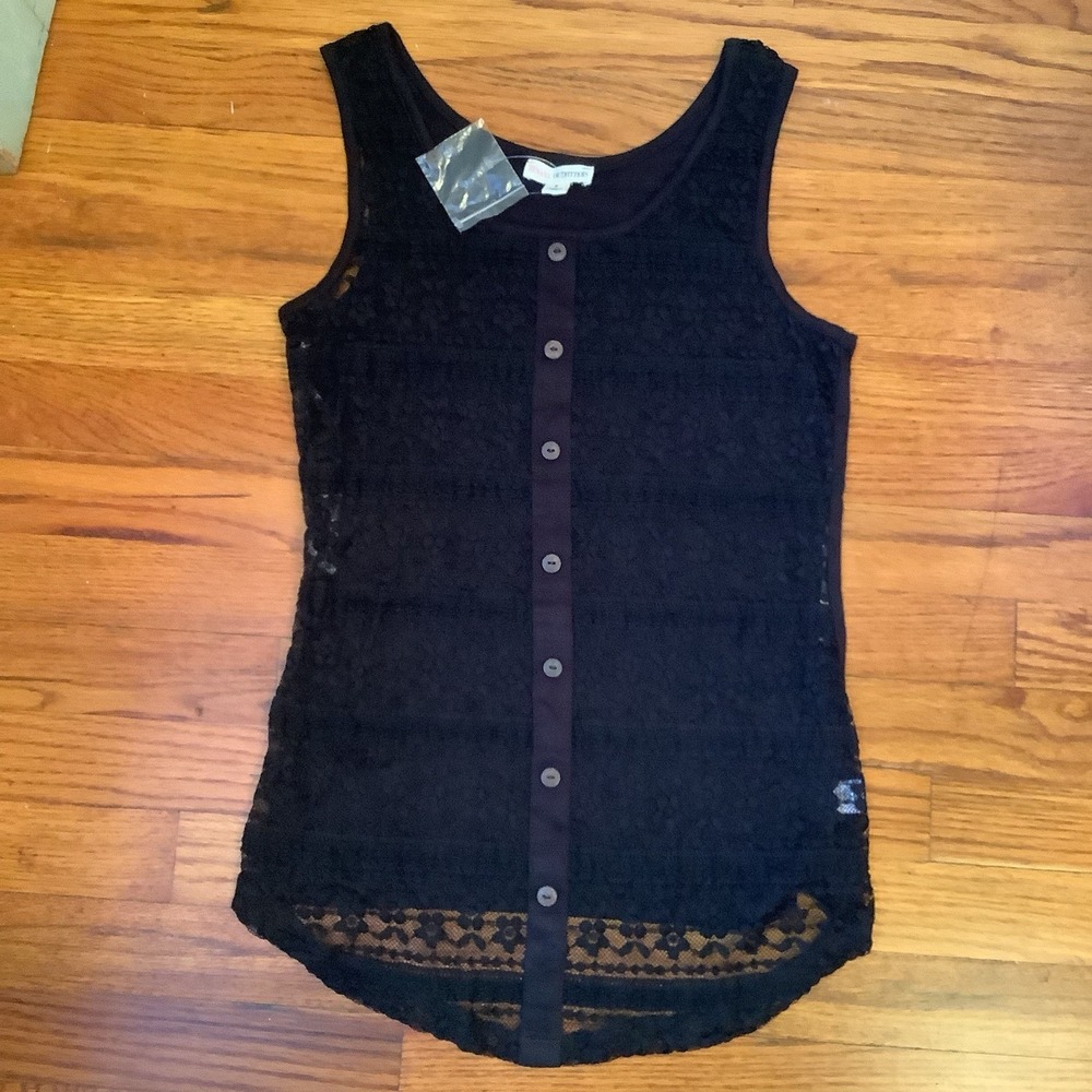 Zenana Outfitters Black Lace Tank Top Sexy Summer Shirt Sz S NWT